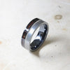 Osiris tungsten black ceramic hybrid ring, worn on hand