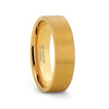 Ithaca gold-plated brushed tungsten ring, angle view
