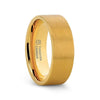 Ithaca gold-plated brushed tungsten ring, front view