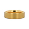 Ithaca gold-plated brushed tungsten ring, width comparison