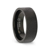 MIDNIGHT Flat Black Titanium Ring with Knurled Finish