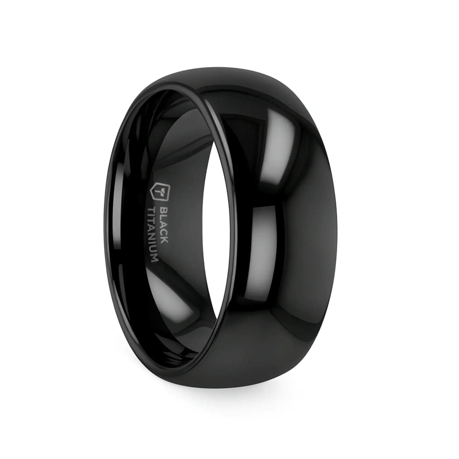 Kratos black titanium ring, side view