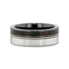 Osiris tungsten black ceramic hybrid ring, flat lay