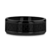 Hyperion black titanium carbon fiber ring, flat lay