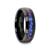 Naxos black tungsten alexandrite ring, detail view