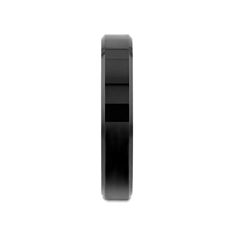 Sidon black tungsten ring, 4mm front view
