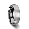 Philae tungsten ring with wire brushed finish, slim width side view