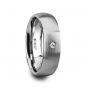 PEGASUS Brushed and Domed Tungsten Carbide Wedding Ring with White Diamond - 6mm & 8mm - Larson Jewelers