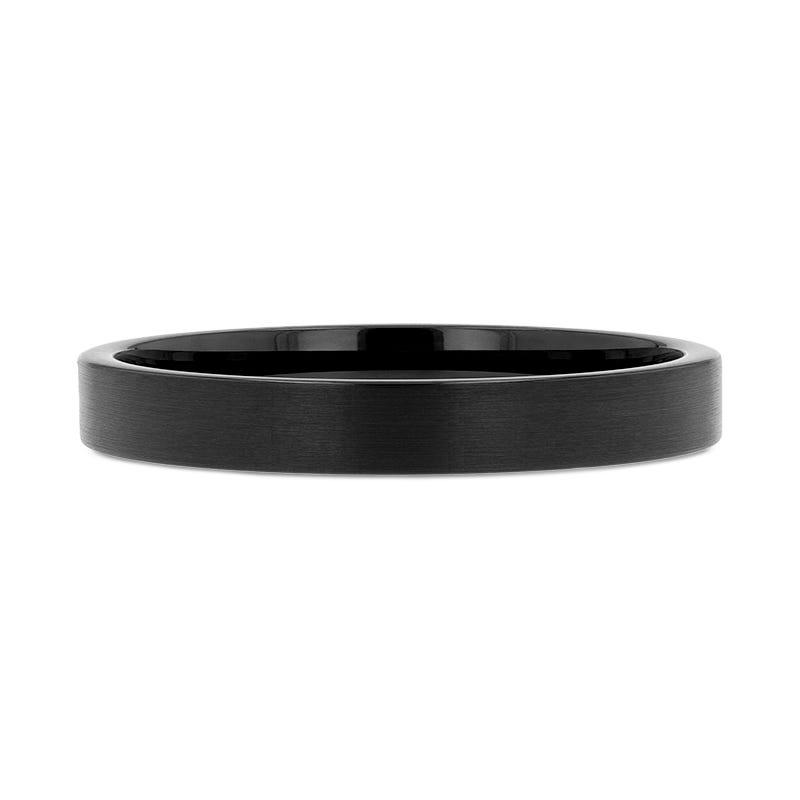 Larissa black tungsten ring, flat lay