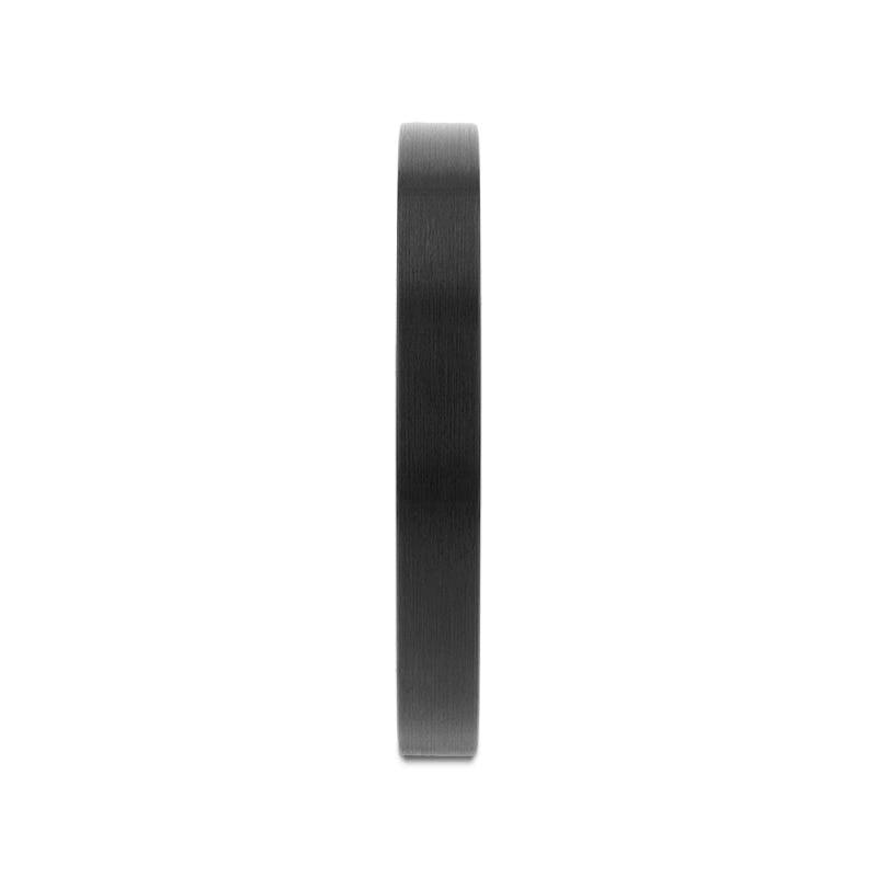 Larissa black tungsten ring, front view