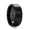 ABBEY Classic Black Tungsten Ring mit polierten Kanten und gebürsteter Mitte 4mm-10mm