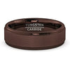 Akil Men’s Brown Brushed Tungsten Carbide Wedding Band with Step Edges - 8mm