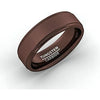 Akil Men’s Brown Brushed Tungsten Carbide Wedding Band with Step Edges - 8mm