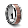 Amber Rosewood Inlaid Tungsten Wedding Ring Polished Finish - 4mm-12mm