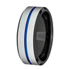 ARLO Men’s Tungsten Wedding Ring w/ Blue Groove and Black Inside - 8 mm