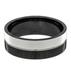 Avery Men’s Black And Silver Tungsten Wedding Band High Polish - 8mm