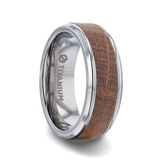 Abgeschrägter Titanring aus echten Whiskyfässern, die von der Jack Daniel's Distillery verwendet werden – 8 mm - 6 / Titan