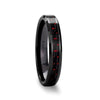 CADAO Beveled Black Ceramic Ring With and Red Carbon Fiber Inlay 4mm - 10mm