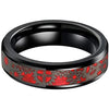 Camden Black Tungsten Carbide Ring Red Steampunk Gear Wheel Design - 8mm