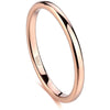 DORIAN Domed Rose Gold Inlaid Tungsten Wedding Band Ring for Women - 2mm