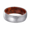 JACOP Men’s Domed Damascus Steel Ring with Snake Wood Sleeve - 8mm