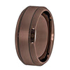 Marcus Men’s Brown Tungsten Wedding Band With Beveled Edges - 8 mm