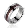 Naftali Titanium Wedding Band Genuine Inlay Hawaiian Koa Wood Ring - 8mm