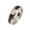 SANI Wedding Band Ring Genuine Hawaiian Koa Wood Eternity Honu Turtle 925 Silver - 6mm